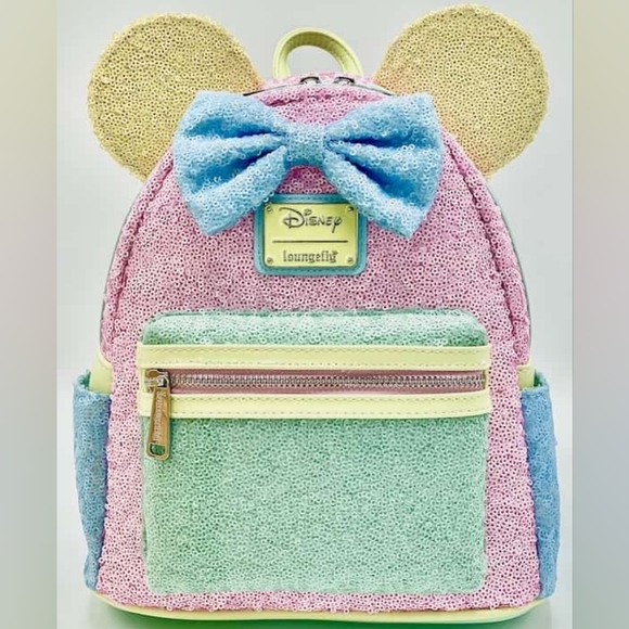 Loungefly Handbags - NWT Disney Loungefly Limited Edition Exclusive - Minnie Pastel Sequin Backpack